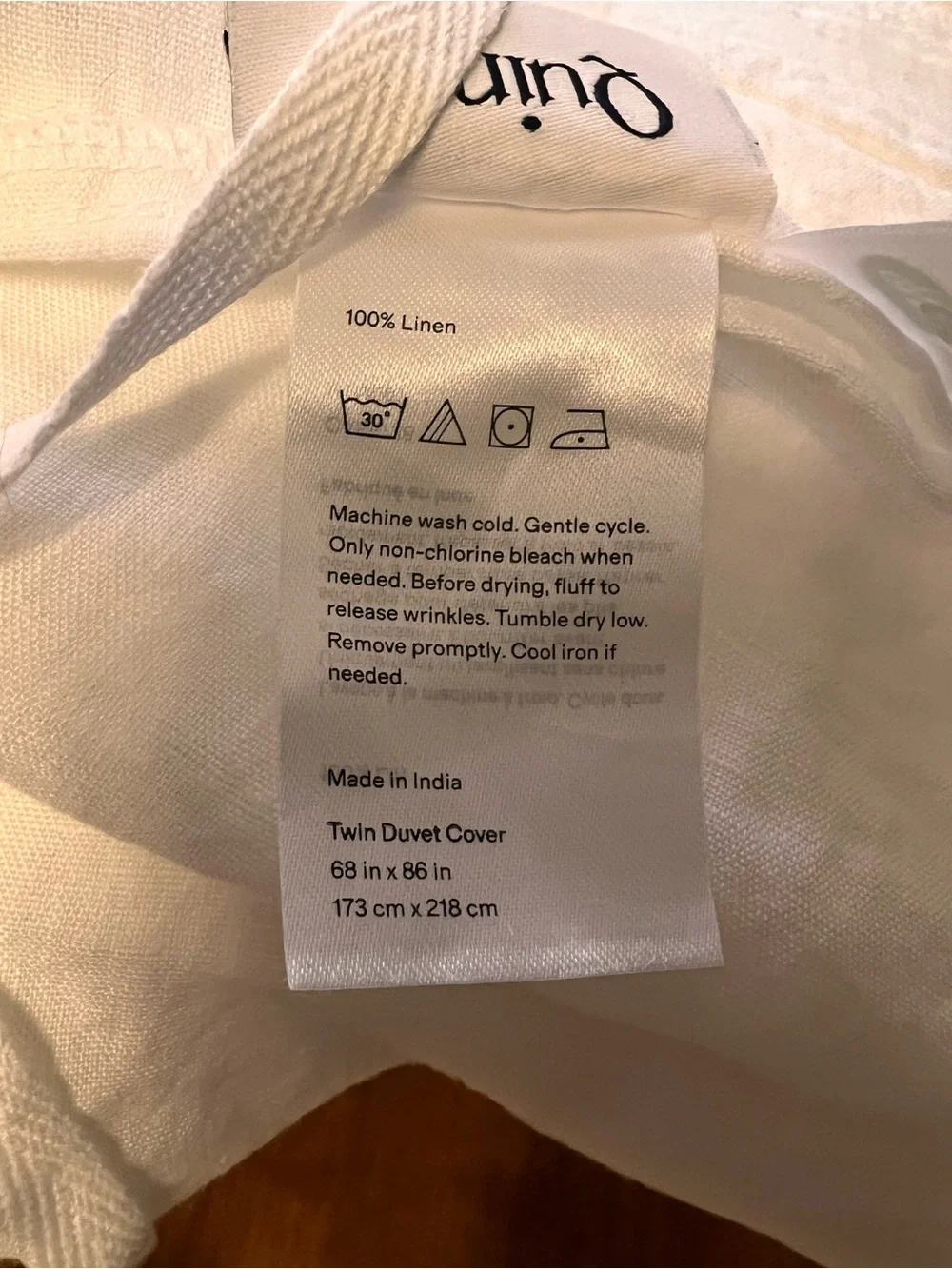 Quince European Linen Duvet Cover Twin in White